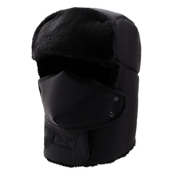 

outdoor hats winter hiking caps windproof hat thermal thicken balaclava hunting fishing cap men women keep warm, Black;white