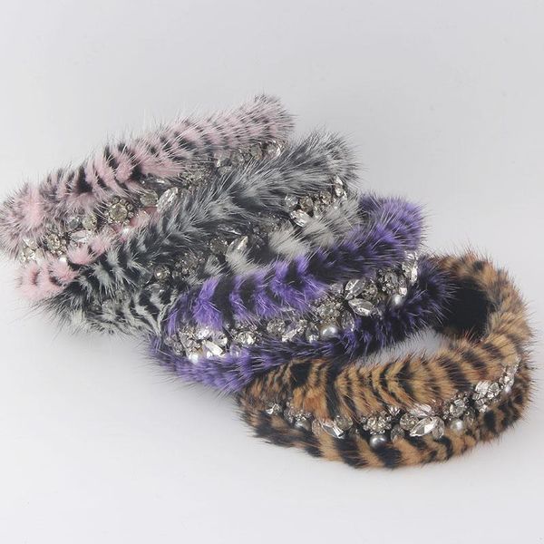 

hair clips & barrettes mink rhinestone headband fashion baroque hoop for ladies elegant light luxury accessories headdress 968, Golden;silver