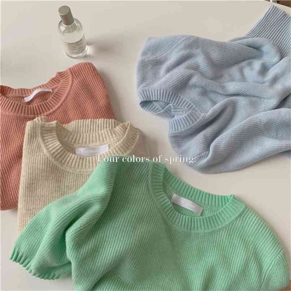 

pullover knitted short sleeve sweater women summer slim green casual base female knitting shirts korea 210529, White