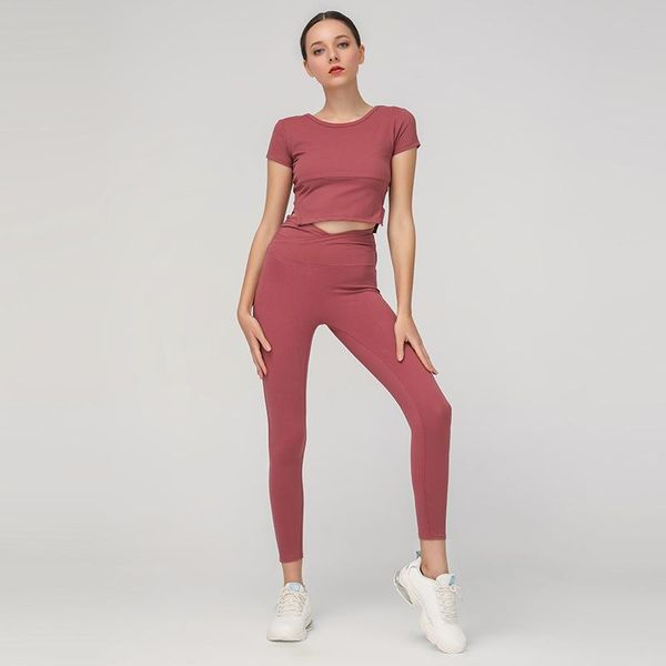 

yoga outfits women compfy gym fitness set workout clothings high waist squat proof pants suits tracksuits, White;red
