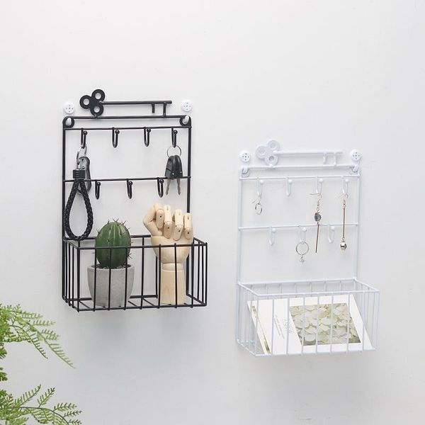 

homelily nordic style creative wall decoration multifunctional storage rack key hook iron shelf living room decorative shelves other home de