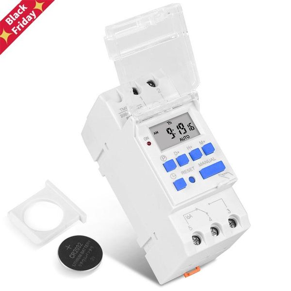 

brand electronic weekly 7 days programmable digital time switch relay timer control ac 220v 230v 16a din rail mount timers