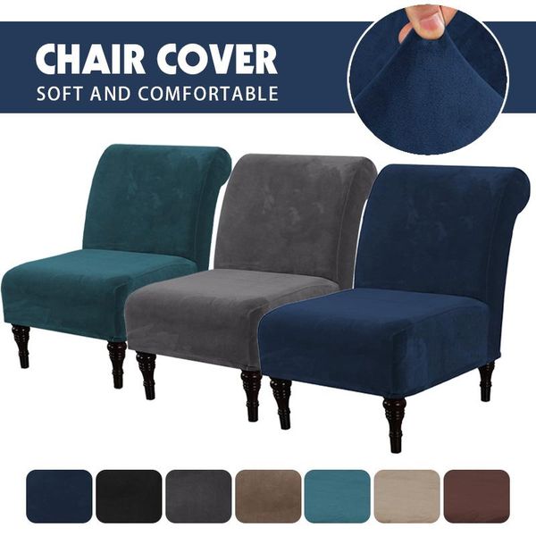 

chair covers velvet armless cover stretch seat sofa slipcover modern accent room home couch furniture protector