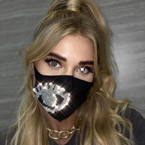 

2021 summer new decorative water drill mask female yx1304