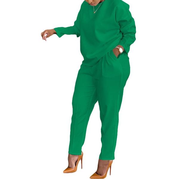 

women's two piece pants fall 2021 casual womens peice sets solid sweatshirts+pants sweatsuit ladies 2 outfit plus size clothes white tr