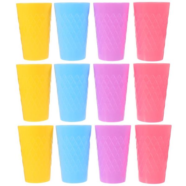 

disposable cups & straws 12pcs water household containers storage (assorted color)