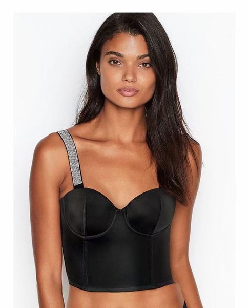 

bustiers & corsets luxury push up bralet women's corset bustyier bra night club party long cropped vest plus size tank women, Black;white
