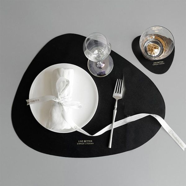 

mats & pads 2 pcs leather mat creative waterproof home dining table placemats coasters