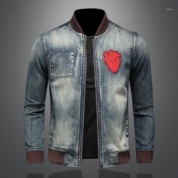 

spring autumn style denim jacket men casual slim coat men's jackets, Black;brown