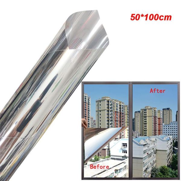 

window stickers mirror film for home self adhesive reflective privacy tint heat control solar decor