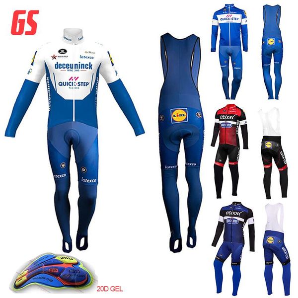 

racing sets 2021 men triathlon breathable long sleeve cycling set mountain bike team clothing autumn bicycle jerseys bib pants, Black;blue