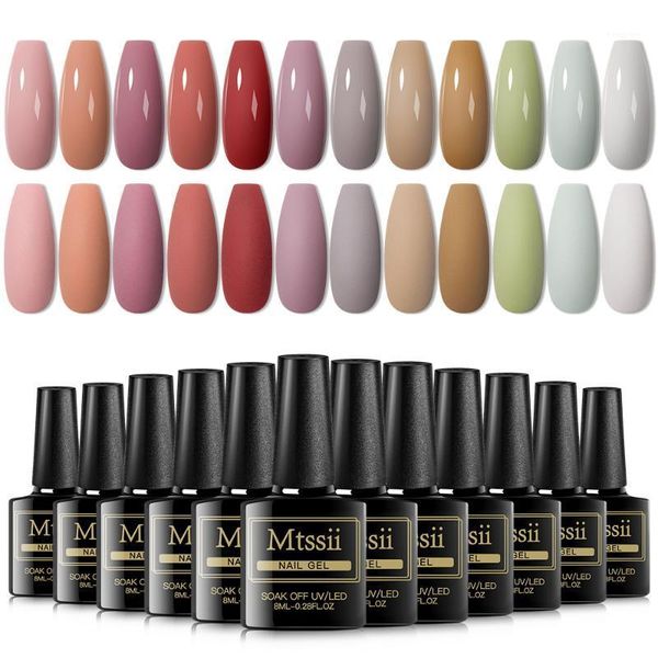 

mtssii gel polish set semi permanent primer coat 8ml varnish nail art manicure lak polishes nails1, Red;pink