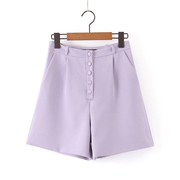 

summer 2021 casual shorts women gentle purple fashion high waist button streetwear office ladies bottoms women's, White;black