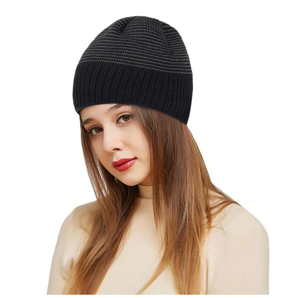 

wide brim hats winter knitted for women skullies cap men beanie hat solid color caps casual beanies warmer bonnet red, Blue;gray