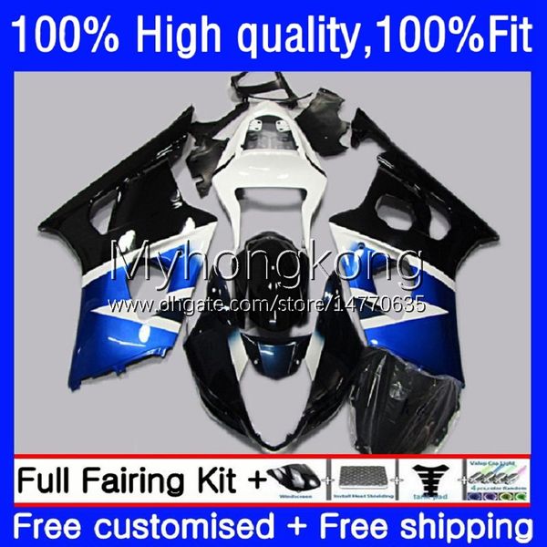 Carene per stampi ad iniezione per SUZUKI GSXR1000 GSX-R1000 K3 2003-2004 Carrozzeria Bianco blu nero 25No.30 GSXR 1000 CC 1000CC 2003 2004 GSXR-1000 03 04 Carrozzerie OEM moto