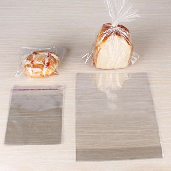 

100pcs baking bag plastic bags lightweight self adhesive portable transparent bread toast bakery packing pouch for home gift wrap