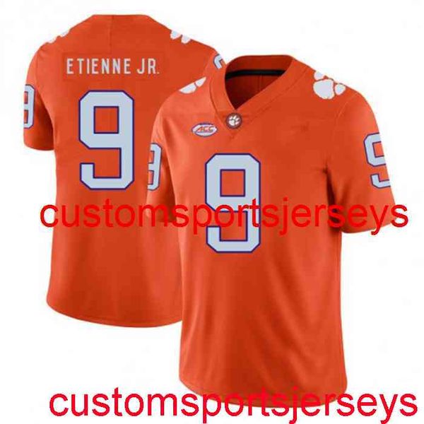 

stitched travis etienne jr jersey #9 clemson tigers ncaa orange custom any name number xs-5xl 6xl, Black