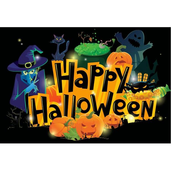 

party decoration happy halloween decor backdrop pumpkin scary witch ghost pography background family po booth studio props