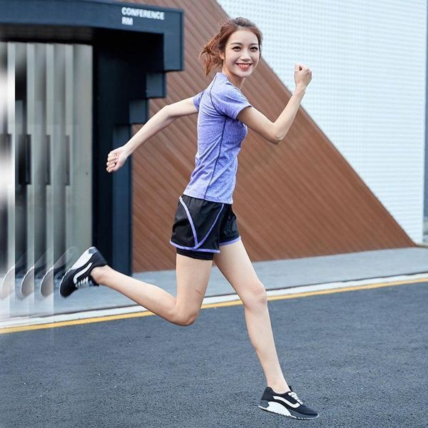 

yoga outfit 2021 sport set women two piece tshirts shorts sportsuit workout quick dry polyester gym summer