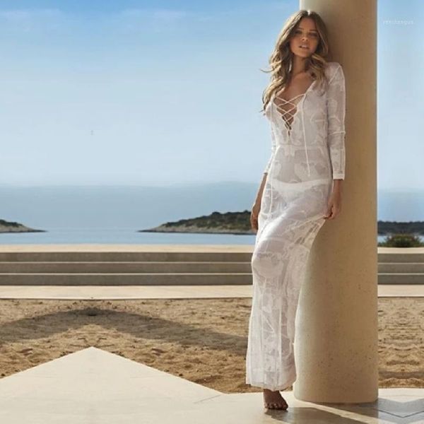 

women's swimwear beach cover up crochet women rash guard kaftan wrap dress, White;black