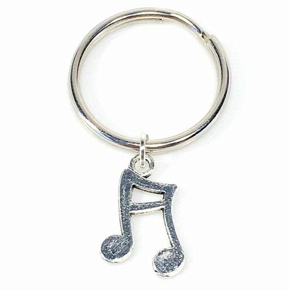 

keychains musical note keychain, music keyring, double stem charm, key chain teenage boy teen teenager girl men, Silver
