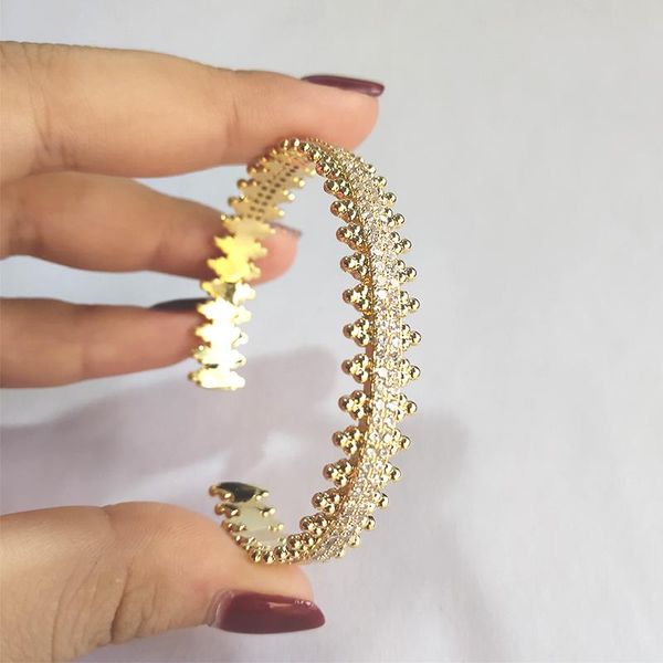 

bangle zakol fashion cubic zirconia copper gold color charm bracelets for women luxury party accessories bangles bp3061, Black