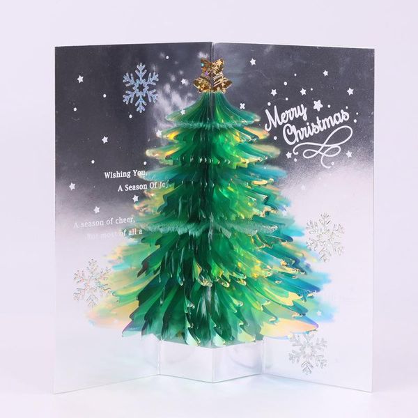 

greeting cards christmas glittering dreamy three-dimensional card tree cross-border blessing gift message