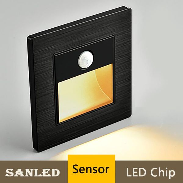

wall lamp smart led light embedded stair 1.5w indoor decoration steps ladder stairway corridor kitchen aluminum