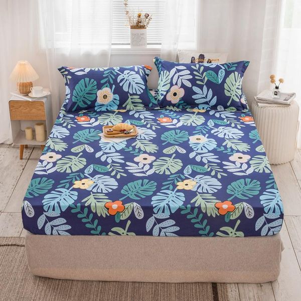 

sheets & sets cotton fitted sheet home bed linen with elastics bands queen king full size 160*200 180*200cm kids mattress cover 2021