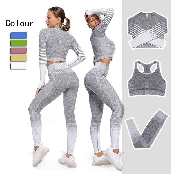 

yoga outfit pakken vrouwen set gym kleding vrouwelijke sport fitness running leggings naadloze 3pcs
