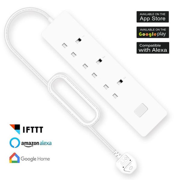 

smart power plugs wifi strip 3 uk outlets plug with 2 usb charging port timing app voice control work alexa google home