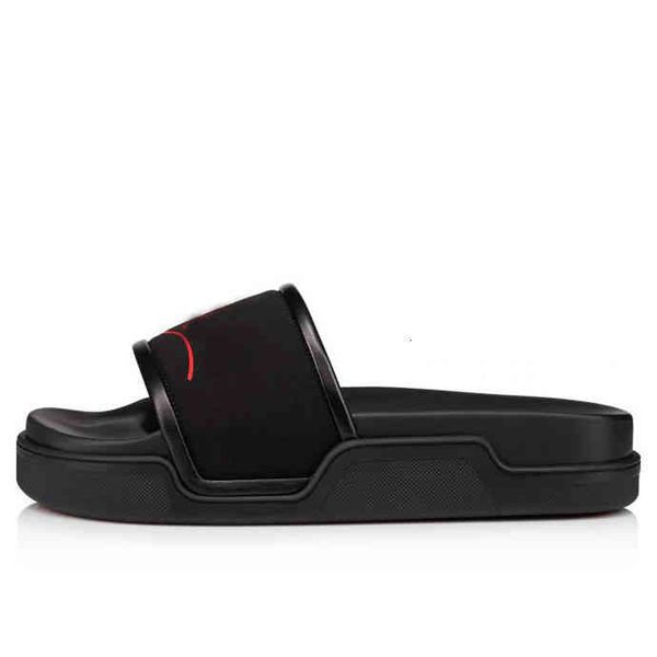 

mens sandal summer slipper slides pool fun flat red bottom sandalies flip flops with spikes man flats beach sandals men's slippery high, Black