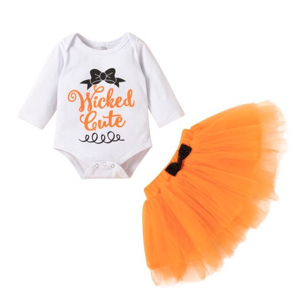 

clothing sets ma&baby 0-18m halloween baby girl clothes infant born letter romper tutu skrits outfits autumn spring dd40, White