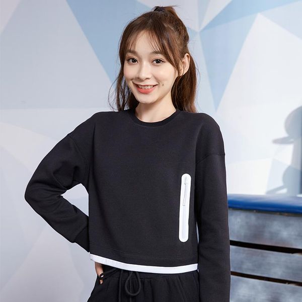 

gym clothing vansydical womens sports running sweatshirt yoga sportswear autumn fitness workout pullovers, White;black