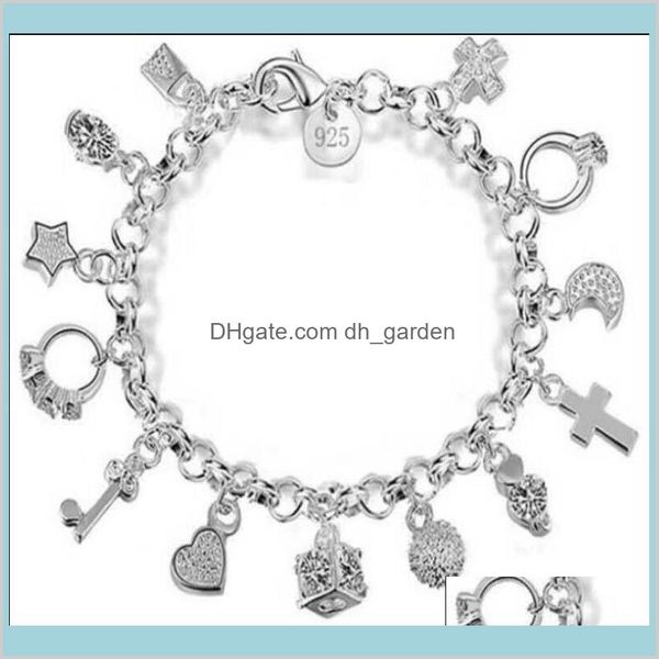 

link chain bracelets jewelry drop delivery 2021 wholesale retail christmas gift 925 sier fashion bracelet ps1354 p2zfq, Black