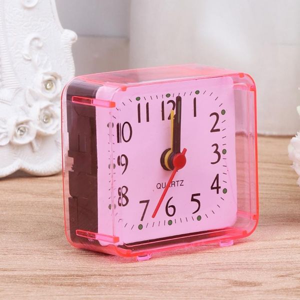 

other clocks & accessories mini square quartz beep alarm clock plastic desk table travel trip portable