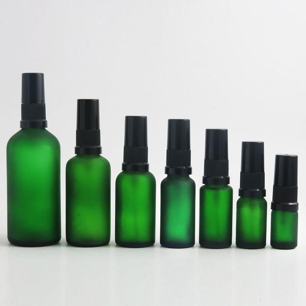 

storage bottles & jars 20pcs promotion green frosted glass perfume spray bottle 100ml 50ml 30ml 20ml 10ml fine mist sprayer high quality