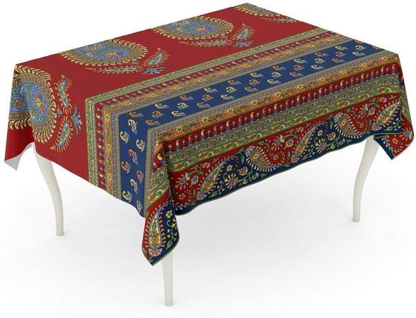 

blue border paisley persian vintage turkish old abstract table cloth