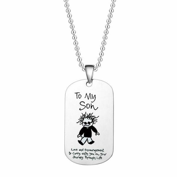 

pendant necklaces stainless steel chain men dog tags army necklace fashion custom friendship friend family keychain jewelry, Silver