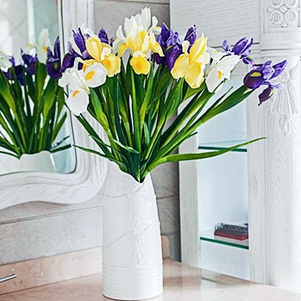 

decorative flowers & wreaths irish iris artificial flower, single branch 58cm, diy wedding pography props, home decoration vase flower arran