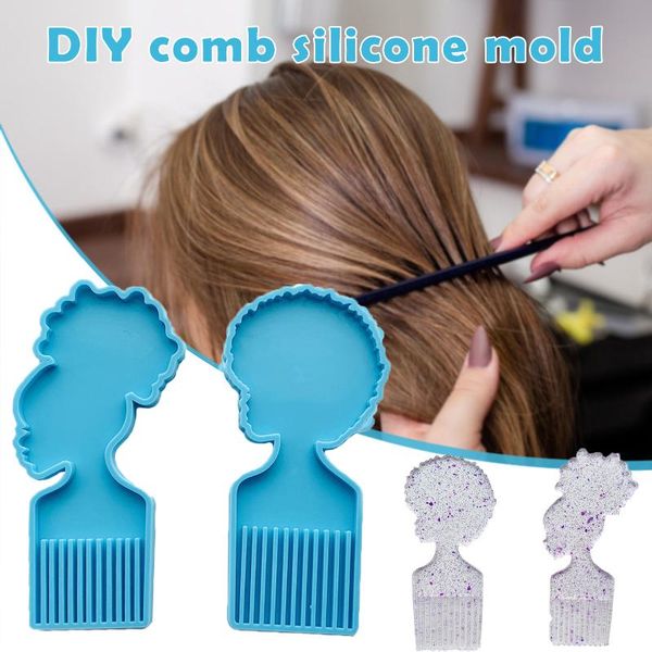 

craft tools comb mold for long curvature hair resin silicone creative explosion head boys girls style diy tool