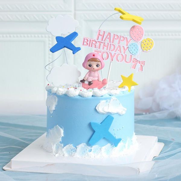 

other festive & party supplies boy girl cartoon soldier blue pink balloon letters happy birthday cake er cloud baby 100 day wedding deco