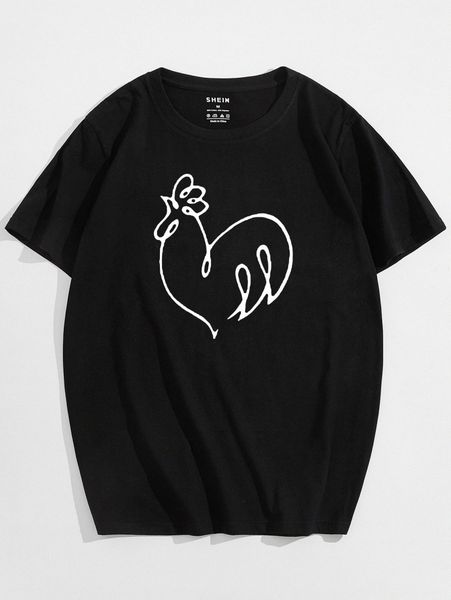 

men cartoon graphic tee v5rg#, White;black