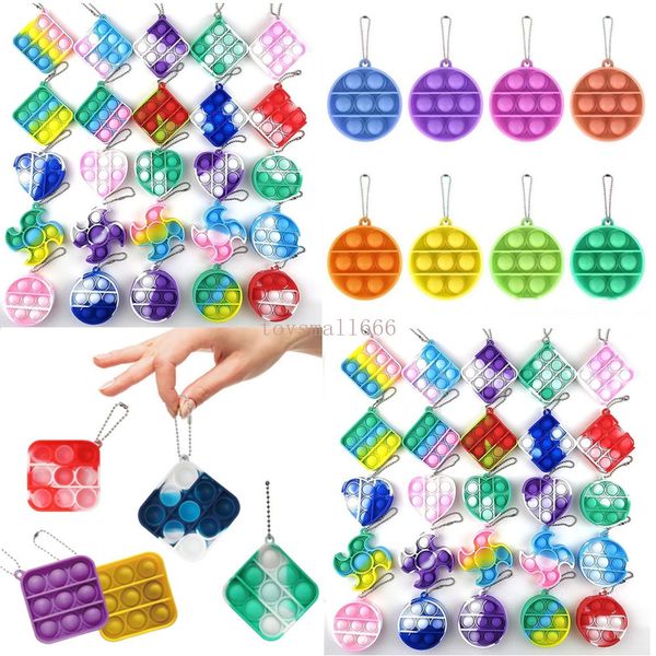 

dhl decompression toy fidget simple dimple keychain push bubble fidget toys key chain anti stress bubble board keychain fast shipping