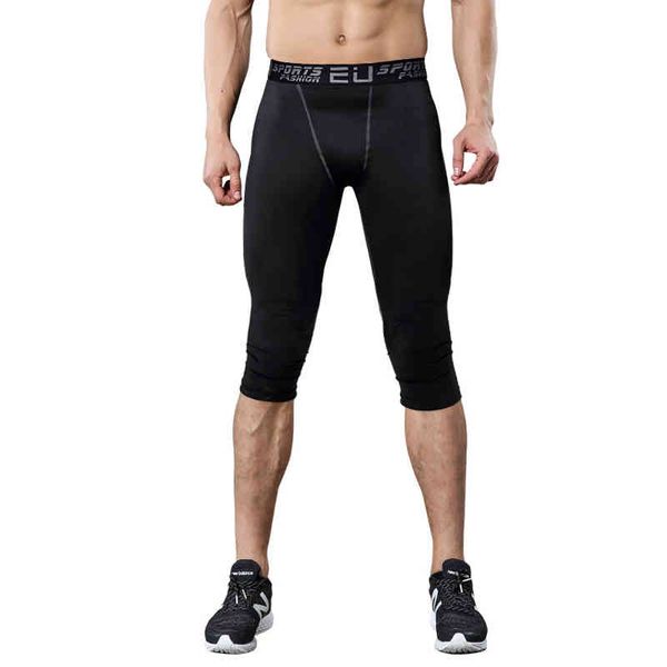 

sportwear mens compression pants sports running tights basketball gym pants bodybuilding joggers jogging skinny leggings trousers, Black