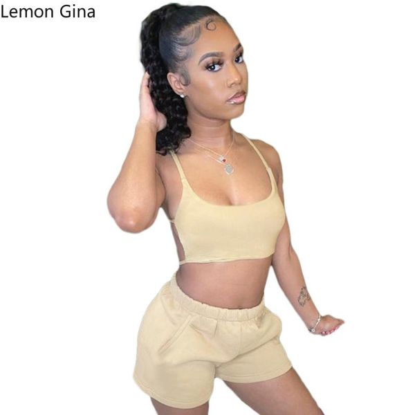 

women's tracksuits lemon gina sleeveless solid color suspender pants set, Gray