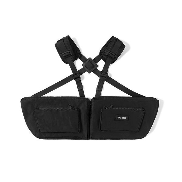 

waist bags techwear ribbons tactical harness chest streetwear japan style bag hip hop package two pocket shoulder casual vest