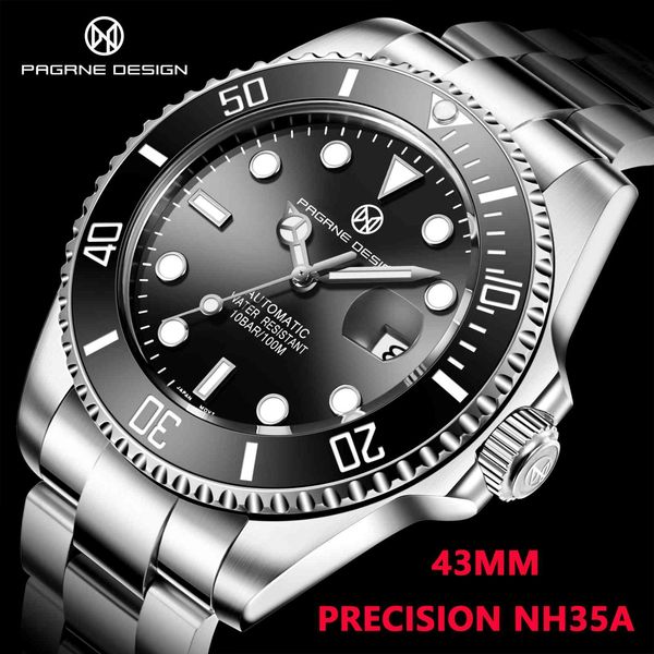 

pagani rustless steel sapphire waterproof clock montre homme, Slivery;brown