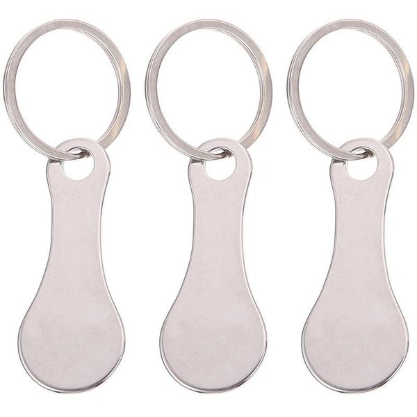 

hooks & rails 2pcs portable stainless steel key rings shopping trolley tokens gift supplies