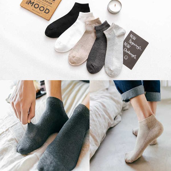 

summer mesh pure cotton socks boat leisure business low top, Black